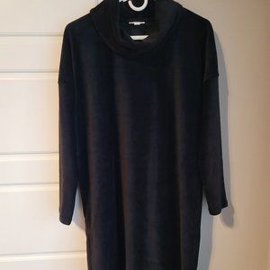 J. Jill Pure Jill Black Corded Velour Dress, Petite Large